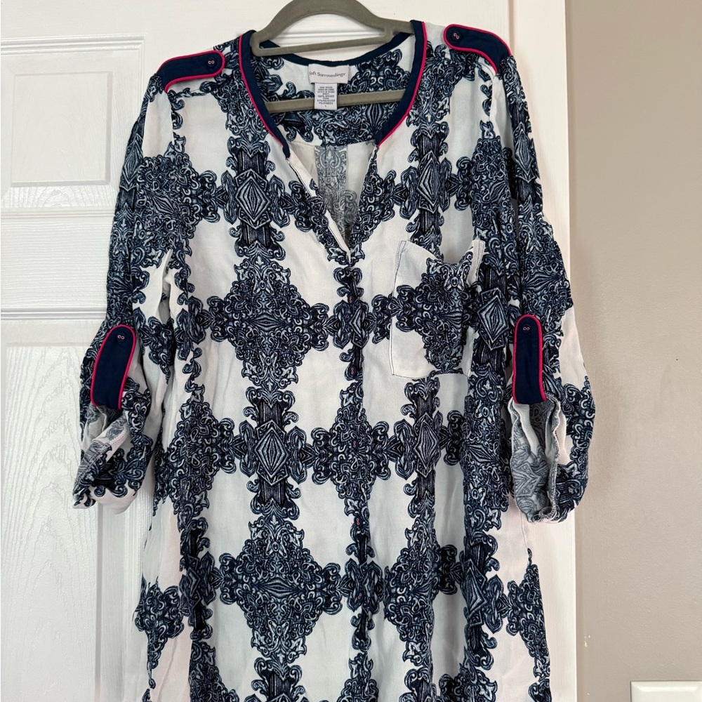 Soft Surroundings Pattern Flowy Blouse - image 3